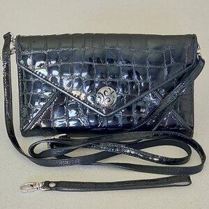 Brighton Black Patent Leather Crossbody/Wristlet Purse